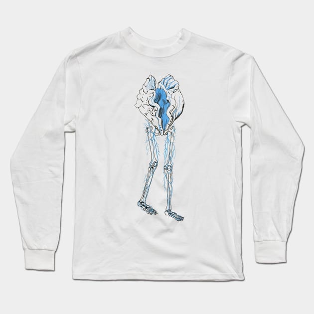 Walking Clam Long Sleeve T-Shirt by RaLiz